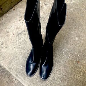 Cole Haan black leather riding boots